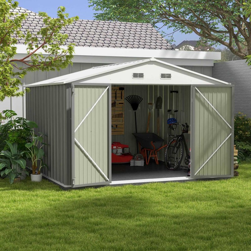 【Limited time offer】10×10 Metal Shed Kits - Gray