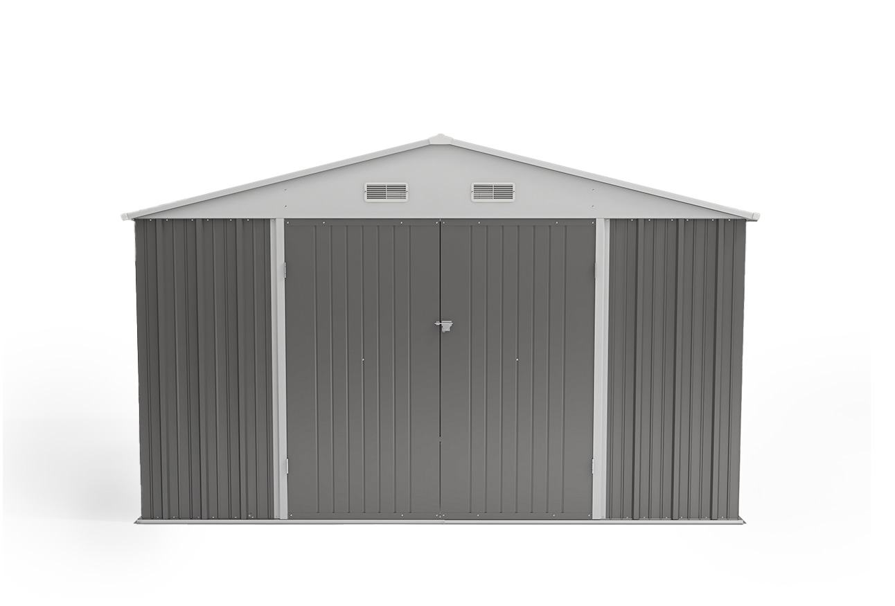 10×10 Metal Shed - Gray - Large Outdoor Storage | Patiowell